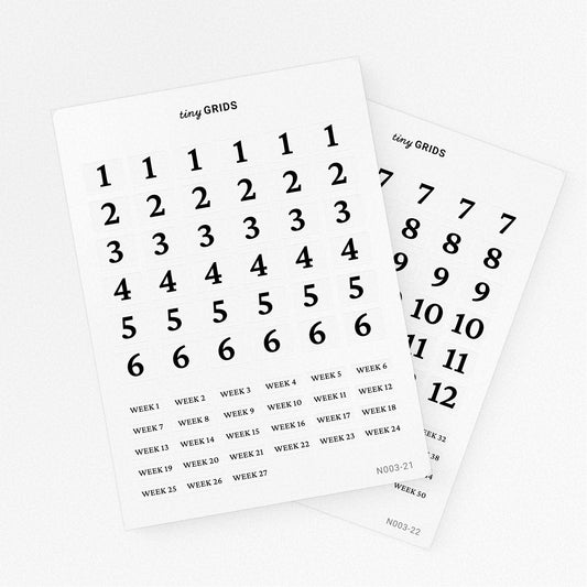 Month and Week Number Kit