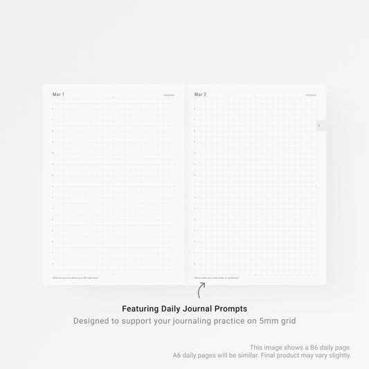 [Crowdfunding] A6 2027 Daily Planner (with Journal Prompts)