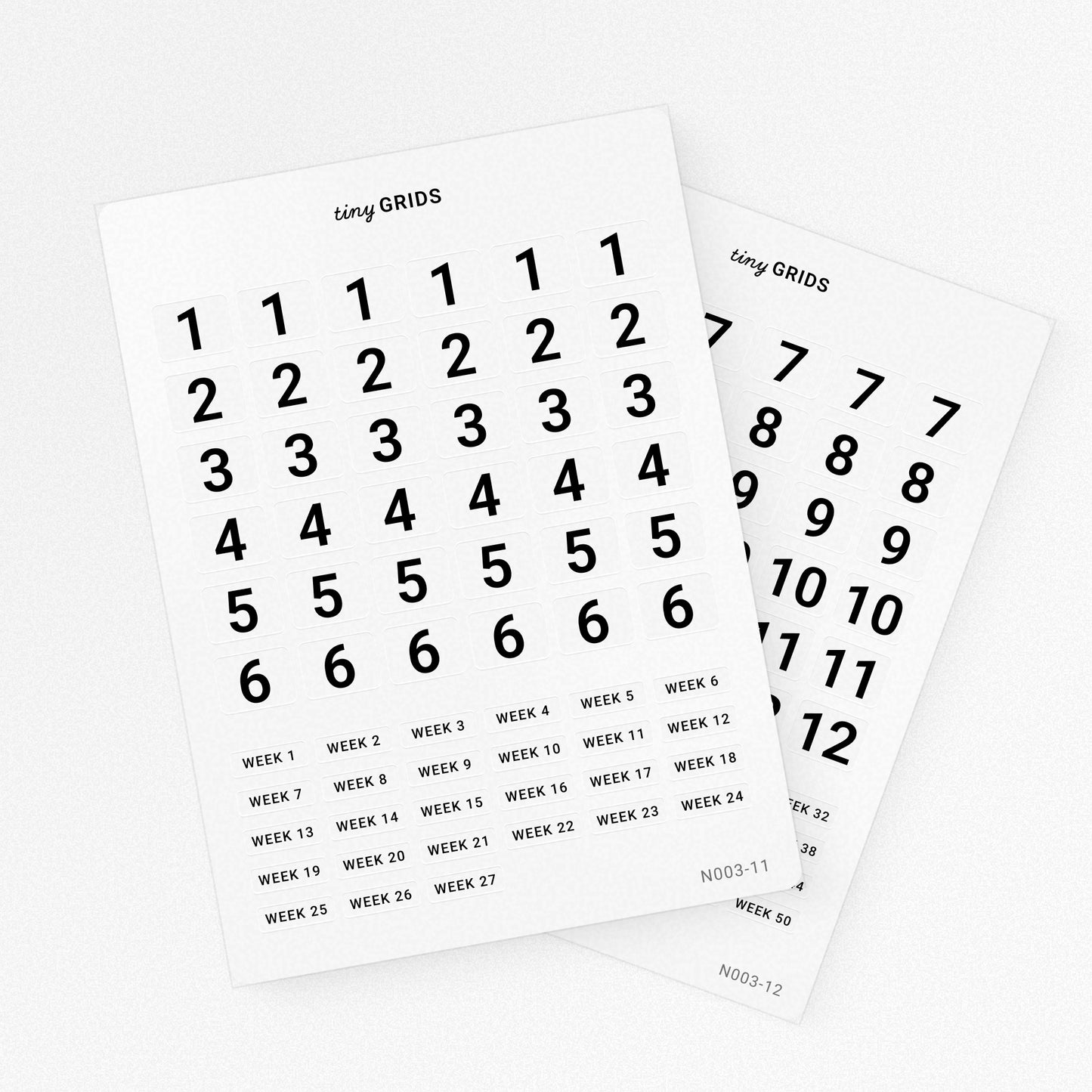 Month and Week Number Kit