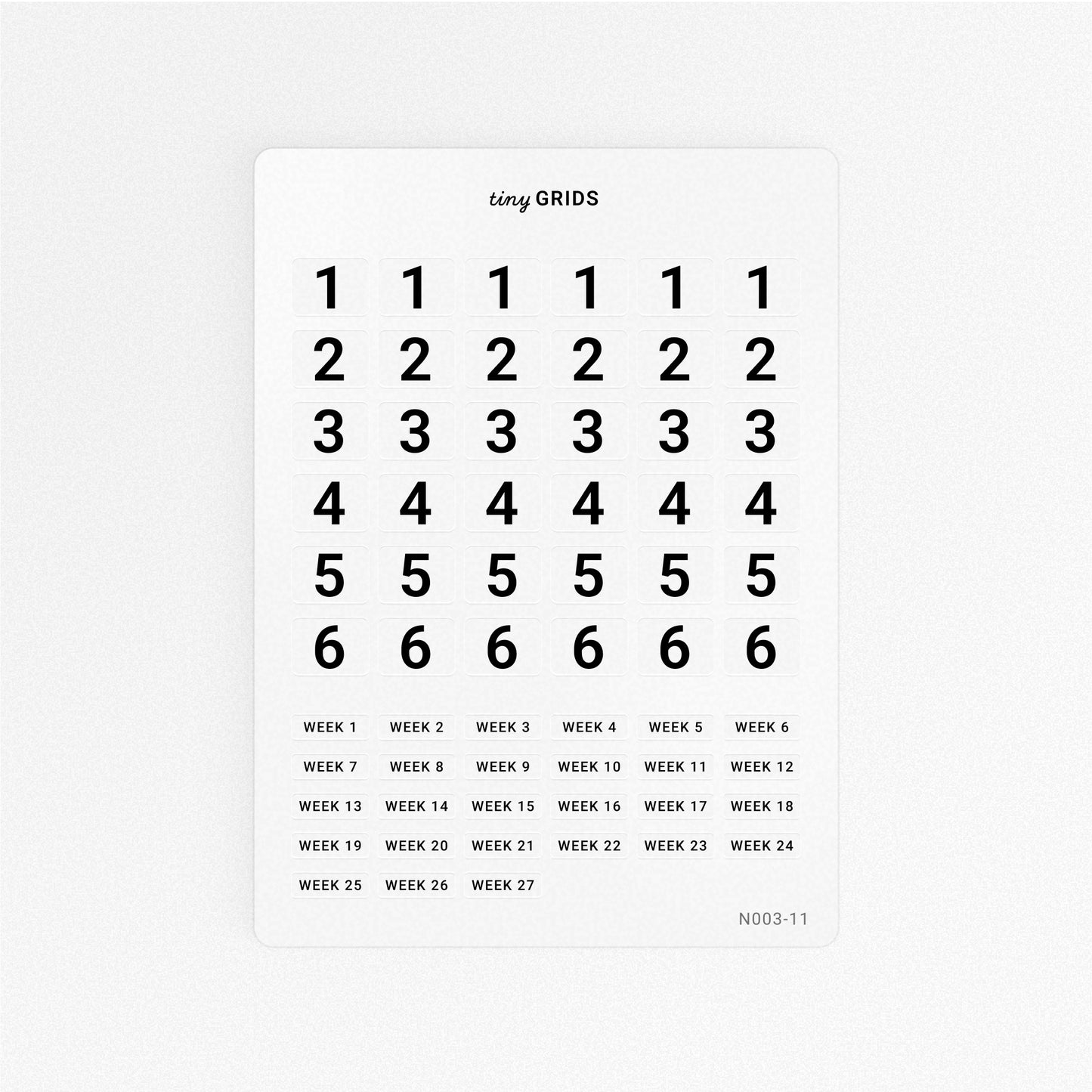 Month and Week Number Kit