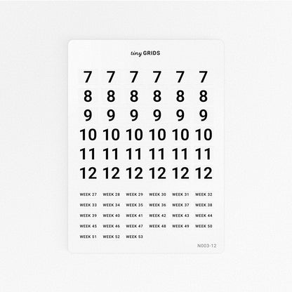 Month and Week Number Kit