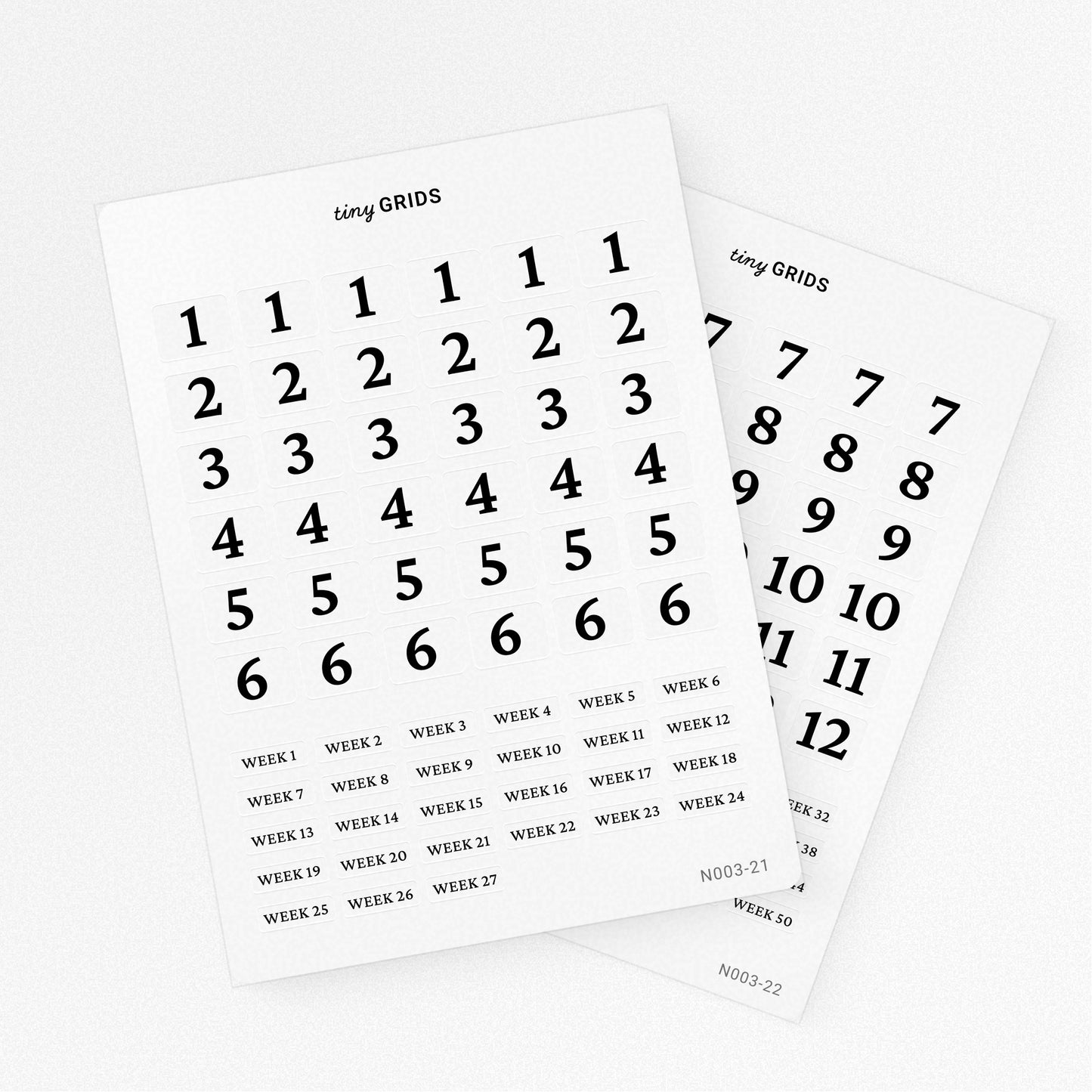 Month and Week Number Kit