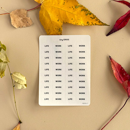 Life and Work Labels