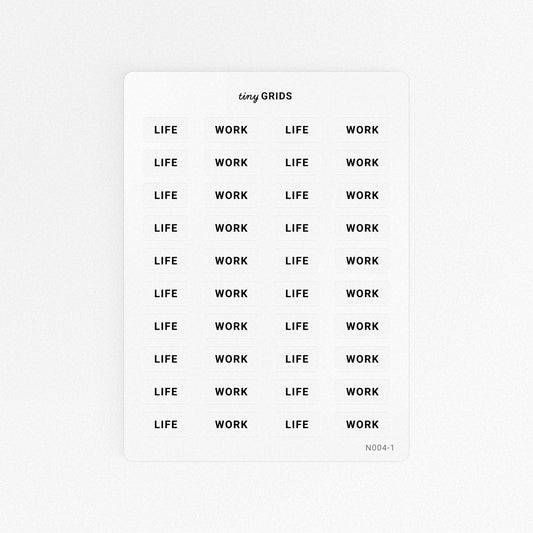 Life and Work Labels