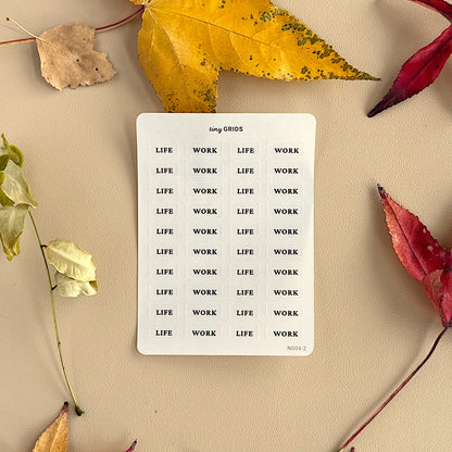 Life and Work Labels