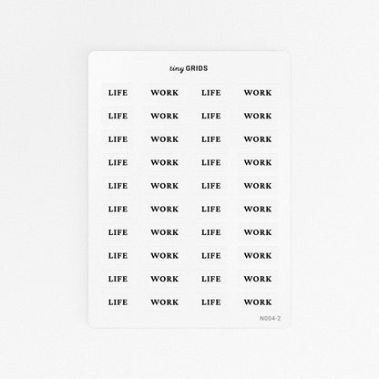 Life and Work Labels